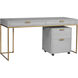 Jiro 63 X 24.25 inch Grey Shagreen Desk